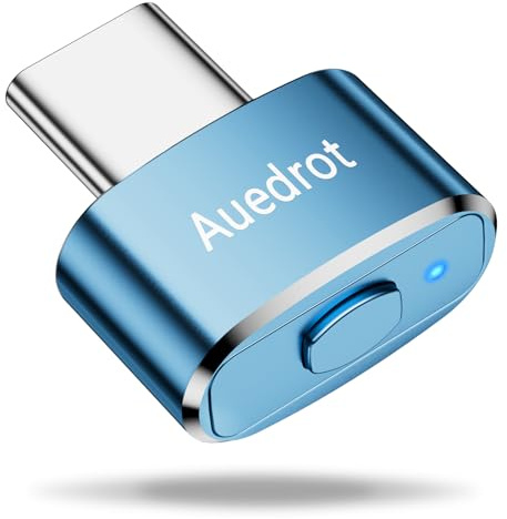 AUEDROT Mouse Jiggler USB-C Undetectable Mouse Jiggler Type C Mover with Switch Button, Automatic Wiggler with 2 Jiggle Modes, Plug & Play, Keep Computer/Laptop Awake, Blue