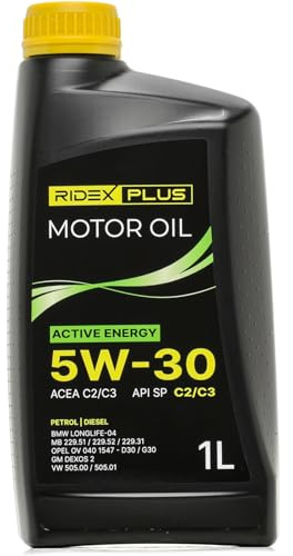 RIDEX PLUS Active Energy 5W-30 C2/C3 Motoröl, Vollsynthetiköl Motorenöl ACEA C2/C3, 1L