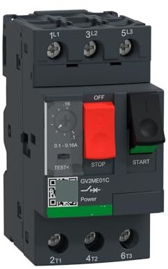 WTKYNULE Disjoncteur magnéto-Thermique de Moteur GV2-ME/PM, Bouton de Protection Contre Les surcharges du Moteur, disjoncteur à Bouton(GV2PM10C)