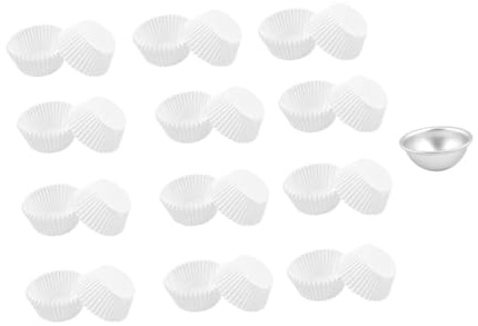 CIYODO Molde para Postres de Acero Inoxidable con Bandejas de Papel Antiadherente y Duradero con Unidades para Repostería y Cocina Casera