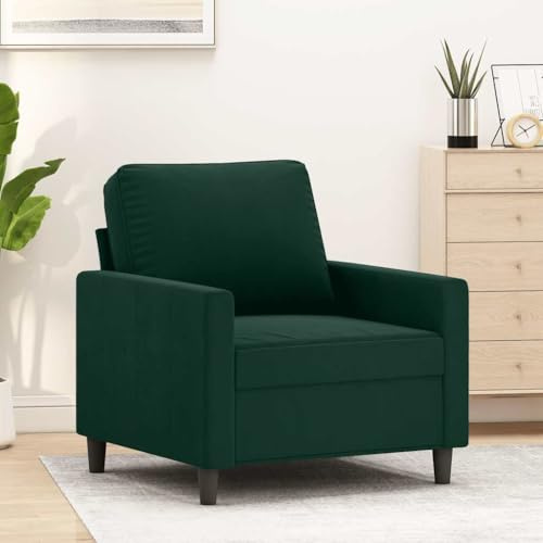 mtlskopl Sessel Dunkelgrün 78x77x80 cm Samt kleines Sofa mit Metallgestell Modernes Design Bequem für Wohnzimmer Jugendzimmer Büro Leseecke