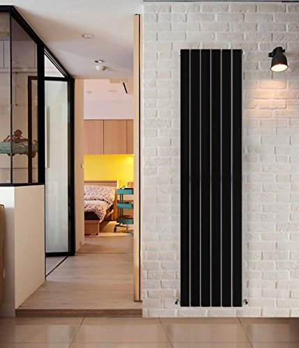 NRG Modern Vertical Flat Panel radiators | Black 1600 x 408 mm Double Column Designer Bathroom Radiator Heater