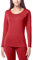 LAPASA Damen Innenfleece Thermo Unterhemd, Thermounterwäsche Oberteil Funktionsunterwäsche, L15 Rot (1 Pack), M