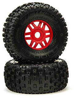 ARRMA DBOOTS 'Fortress' Tire Set Glued (Red) (2pcs)