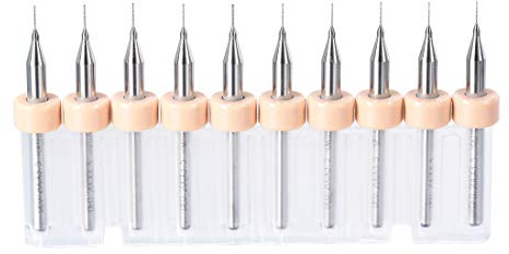 Sourcingmap - Brocas para circuito impreso (carburo de tungsteno, 0.2 mm, herramienta rotativa de carburo de tungsteno, para joyería CNC, microbrocas de 1/8 pulgadas, vástago de 1 juego (10 unidades)