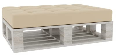 Gutekissen® Palettenkissen Gesteppte Kissen mit Knöpfen, Palettenauflagen Sitzkissen Rückenlehne Gesteppt PFG (Sitzkissen 120x80, Creme)