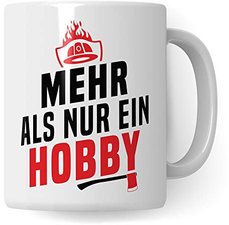 Tazza, motivo: vigili del fuoco, idea regalo bianco