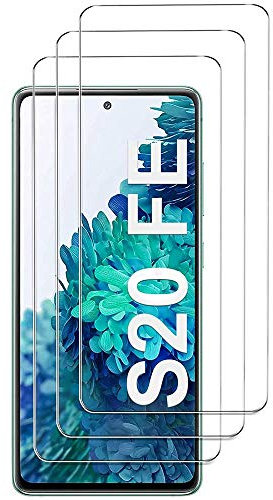 [3 Unidades] Protector de Pantalla compatible para Samsung Galaxy S20 FE 4G / 5G, Vidrio Templado, sin burbujas, Alta Definicion, 9H Dureza, Resistente a Arañazos