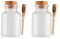 TIANZD 2 Pièces 100ml Mat Transparent Plastique Pots de Sel de Bain Vides avec Bouchon en Liège et Cuillère en Bois Cosmétique Bouteille pour à Décoration Contenants de Rangement de Cuisine