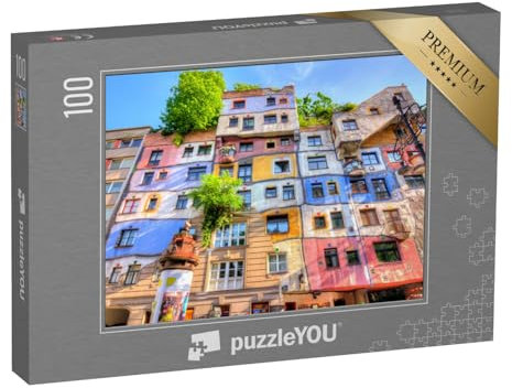 puzzleYOU: Puzzle 100 Teile „Hundertwasserhaus in Wien, Österreich“ – aus der Puzzle-Kollektion Wien, Europa, Österreich