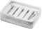 Shinowa Porte-Savon de Double Couche Rectangulaire en Résine, Support de Savon avec Bac de Vidange Amovible pour Salle de Bain Cuisine, Plateau de Rangement pour Auto-videur, Marbre Blanc