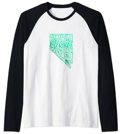 Carte mandala florale Nevada Carson City US Manche Raglan