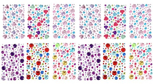 COHEALI 2 Stück Aufkleber Selbstschmuck-Aufkleber Edelstein-Aufkleber Gesicht Edelstein Aufkleber Klebe Jewels Stickers