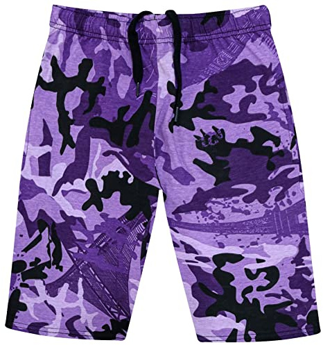 A2Z 4 Kids Girls 100% Cotton Shorts Comfort Stretch Pants - Shorts S08 Camo Purple 13