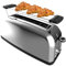 Cecotec Vertikaler Toaster Toastin' time 850 Inox Long, 850W, Doppelter langer und breiter Schlitz von 3,8 cm, Obere Stäbe, Edelstahl, Automatische Abschaltung und Pop-up-Funktion, Krümelablage