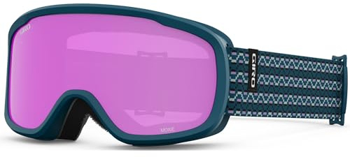 Giro Womens Moxie Ski/Snow Goggles - Harbor Blue Sequence - Amber Pink/Yellow Lens