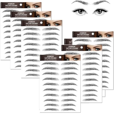 7Sheets 4D Hair-Like Eyebrow Tattoo Stickers Waterproof Natural Fake Stickers,Long Lasting Grooming Shaping Perfect for Women and Girls(Eyebrow-B)
