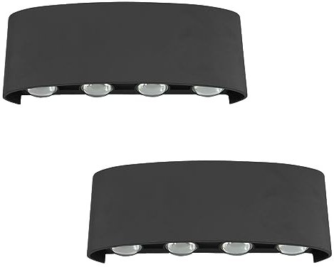 loyal 2 Stück 4W LED Außenlampe black Wandlampe Innen/Außen 3000K Wandlampe Innen LED Warmweiß Rechteckig Einstellbarer Abstrahlwinkel Wandlampe IP65