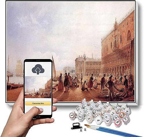 DIY Painting Kits for Adults Figures on The Riva Degli schiavone Painting by Rudolf von Alt Arts Craft for Home Wall Decor