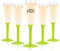 Lot de 100 Flutes Champagne Plastique Lavable et Réutilisable 14cl - Verre Plastique 100% Recyclable, Grande Stabilité, Rigidité Design Élégant - Parfait pour Anniversaire, Mariage (Vert Anis)