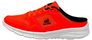 Ablovo® Damen Herren Pantoletten Sandalette Slipper Sabots Sneaker Freizeit (Orange-Schwarz, EU Schuhgrößensystem, Erwachsene, Herren, Numerisch, M, 42)