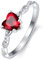 Yaresul Rubin-Ring für Damen, 925er-Sterlingsilber, Granat-Herzring für Damen, Versprechensring für Sie, Juli-Geburtsstein, Schmuck, Valentinstagsgeschenke Größe 54.4(17.3)