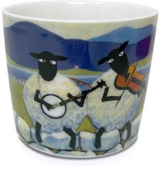 Thomas Joseph Keramiktasse aus Knochenporzellan, Schaf-Design, 300 ml, irisches Symbol, Einweihungsgeschenk, mittelgroß
