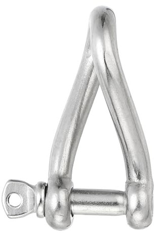 PATIKIL 316 Stainless Steel Twist Shackle 1/4 6mm, 386 Lbs Load Screw Pin Shackles for Traction Steel Wire Ropes Marine Handling Accessories
