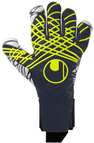 uhlsport Fußball Torwarthandschuhe Prediction Ultragrip Skin Cut - maximale Agilität und höchste Ballkontrolle bei ultimativem Grip, 7, Marine/weiß/Fluo gelb