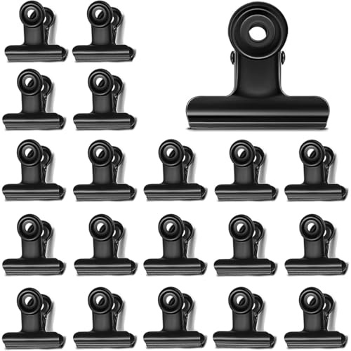 20 schwarze Bulldoggen Klammern,Metall Scharnier Clips Datei Papiergeld Binder Klemmen,22 mm,kleine Papierklemmen, Mini Bilderklammern,für zu Hause Küche und Büro