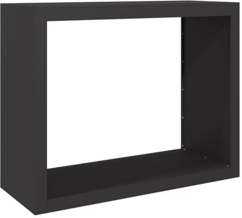 vidaXL Rastrelliera per Legna da Ardere Nera 100x40x80 cm in Acciaio, Porta Legna, portalegna da Esterno, portalegna da Interno, Porta ceppi