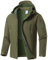WINKEEY Giacca da Uomo Giacca Softshell con Cappuccio Autunno Invernale Giacca esterna impermeabile e antivento foderata in pile caldo,verde L