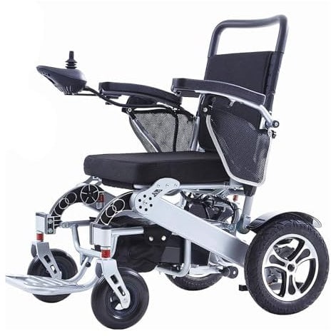 Deluxe Lightweight Folding Electric Wheelchair with Dual Battery - Compact Mobility Aid with Longest Driving Range Power Wheelchair