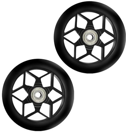 2 Stück 110mm Stunt Scooter Rollen, Scooter Ersatzräder räder mit ABEC-9 Lager, für meisten Stuntscooter und Kickscooter (Schwarz)