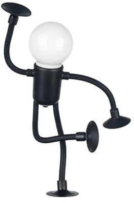 Allayu Lámpara de deportista divertida deformada, luz nocturna de forma cambiable para dormitorio, ventosa, pequeña Mini luz nocturna de PVC, negro