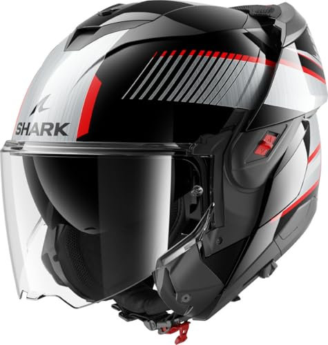 SHARK Unisex OXO SIKTER Kus Modularer Motorradhelm, Black Chrome Silver, M