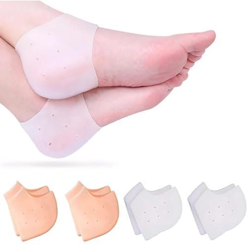AFCJLTO 2 Paires Protège Talons en Gel, Manches de Talon en Silicone, Tasses de Talon Nouveau Matériau, Talon en Gel Manches pour fasciite plantaire, tendinite, épine osseuse, pour soulager la douleur