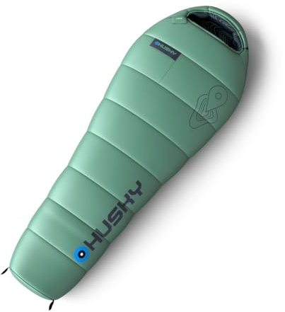 Husky Junior Schlafsack 3 Jahreszeiten, Warmer Mumieschlafsack für Erwachsene, Sommerschlafsack für Camping, Trekking und Outdoor (Mint, 190x80)