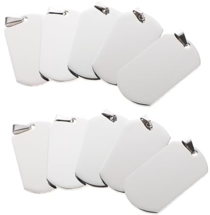 Holibanna 1Tasche Pack Titanstahl Dog Tag Anhänger Für Herren Schlüsselanhänger Dekoration Stahlfarbe Robuste Halskette Accessoires