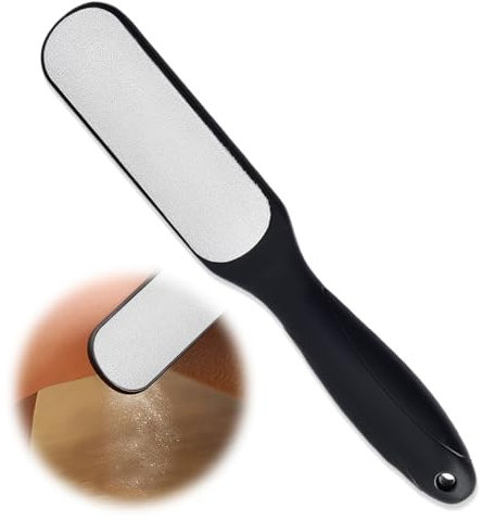 Lot de 1 pièce râpe pied noir, lime pour pieds double face en acier inoxydable pour les pieds crevassés humides ou secs.