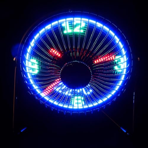Holibanna ventilateur d'horloge LED alimentation usb ventilateur usb s de table desk fan numérique junior ai portatif de refroidissement portable Black