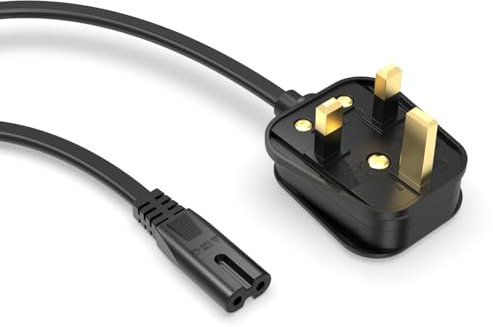 3 Meter C7 Figure 8 Main Power Lead with UK Plug – Fit for Sony PS5 PS4 PS3 Slim, PlayStation 5 4 3, Xbox Series X/S, Xbox One X/S, Printer, Pure Copper, Flexible Charger Cable Cord