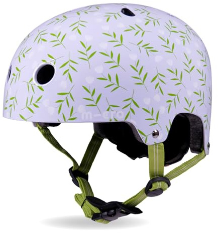 Micro Scooters | Bike/Scooter Printed Deluxe Children's Helmet | Cycling Accessories | Adjustable Headwear | Boys & Girls | 48-54cm | Blue Floral