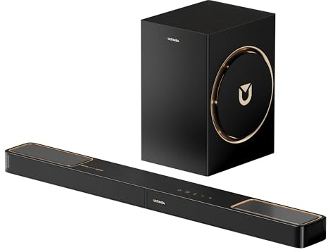 ULTIMEA 3.1.2ch Sound Bar con Dolby Atmos, Surround Sound System per Smart TV, Soundbar con subwoofer da 6,5 pollici per Home Theater, BT 5.4, HDMI eARC, Skywave F30 Boom