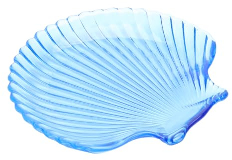 Gadpiparty Piatto di Vetro per Frutta Blu Trasparente Vassoio per Dolci e Snack in Vetro Cristallo Piatto da Portata Decorativo e Delicato per Casa Ufficio e Buffet