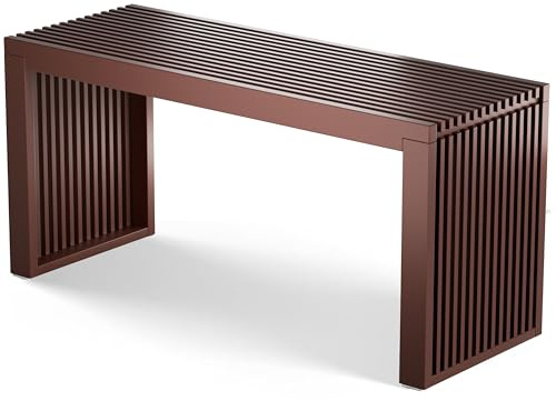 Bambus Sitzbank Flur - Sitzbank Esszimmer - Holzbank Flur - Esszimmerbank | BAM BOO BOX Garderobenbank - Sitzbank Schlafzimmer 90x33x43cm - Sitzbank Küche - Holzbank Ohne Lehne (Braun)
