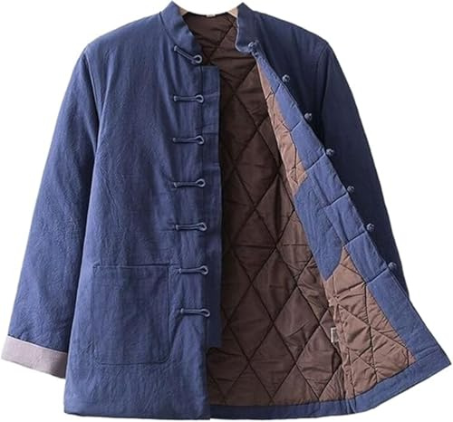 BDXZJ Costume Traditionnel Chinois Veste Matelassée Légère En Coton Avec Poches Pour Homme, Femme Veste Chinoise Homme Uniforme De Tai Chi À Manches Longues, Vêtements De Kung Fu