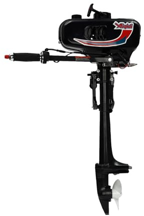 2 Stroke Outboard Motor, 2Hp 52Cc Petrol Outboard Motor, Boat Jet Pump Engine with CDI System and Fuel Tank for Dinghy and Inflatable Boats