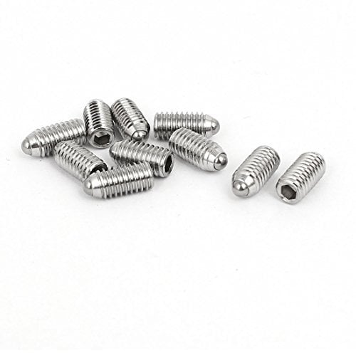 sourcing map 10stk M6x12mm 304Edelstahl Sechskant Madenschraube Set Schraube Feder Kugel DE de