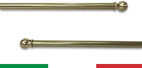 Coppia ASTINE Tex Ottone Lucido Regolabili per Tenda Vetro - Cm. 50-80